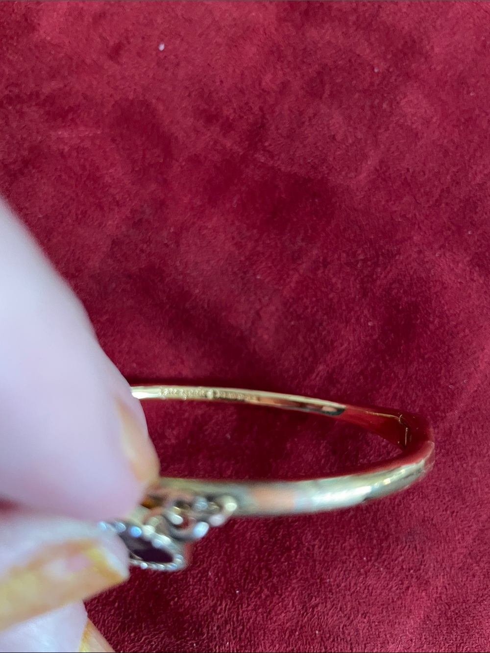 Kate Spade Gold Bangle Bracelet & Charm,Clasp-Slight Rubbing At Charm - Picture 6 of 7
